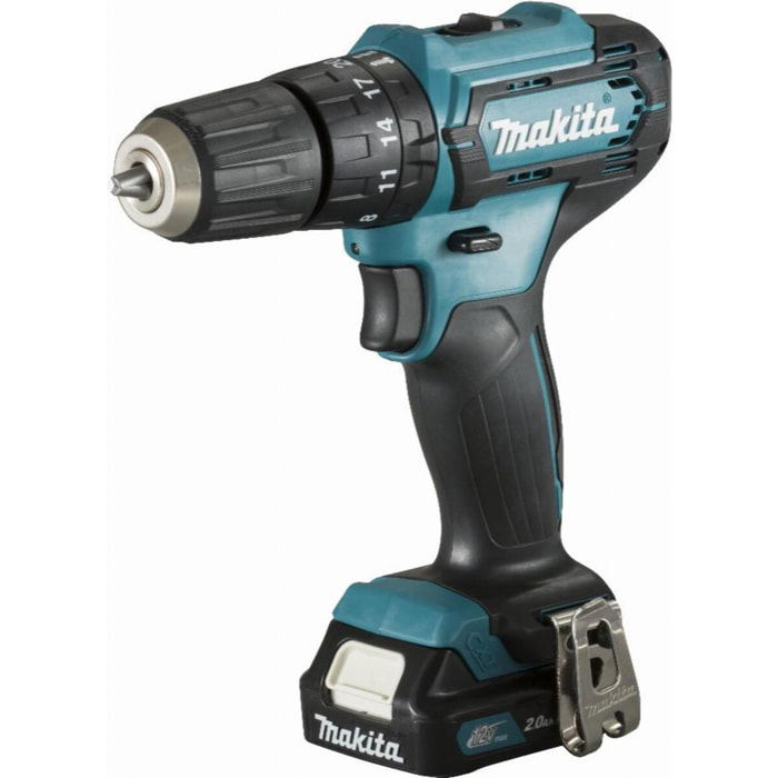 Perceuse visseuse à percussion 12 V Li-Ion 2 Ah CXT Ø 10 mm MAKITA - 2 batteries, chargeur, coffret - HP333DWAE