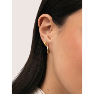 Orecchino Rosa Placcato Oro