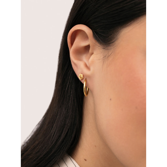 Orecchino Rosa Placcato Oro