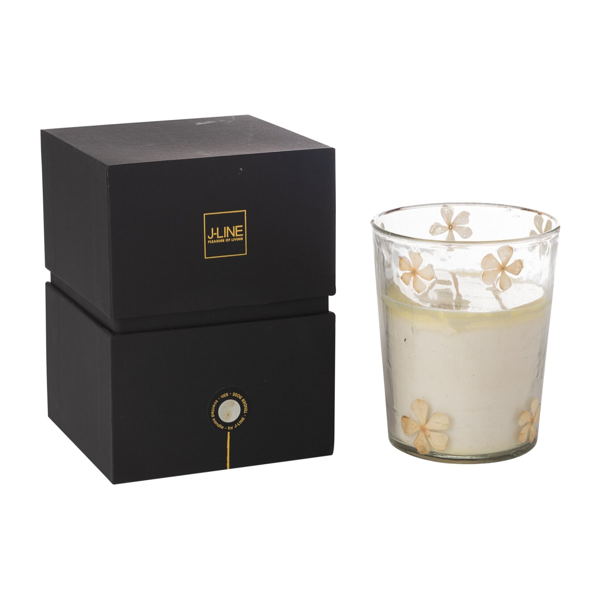 J-Line bougie parfumée Fleurs - Tender Rose - verre - transparent - medium - 55H