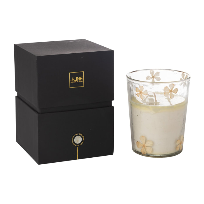 J-Line bougie parfumée Fleurs - Tender Rose - verre - transparent - medium - 55H