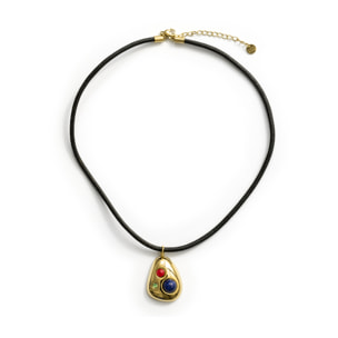 Collar de Multicolor Piedra Natural acabado en oro amarillo de 18k