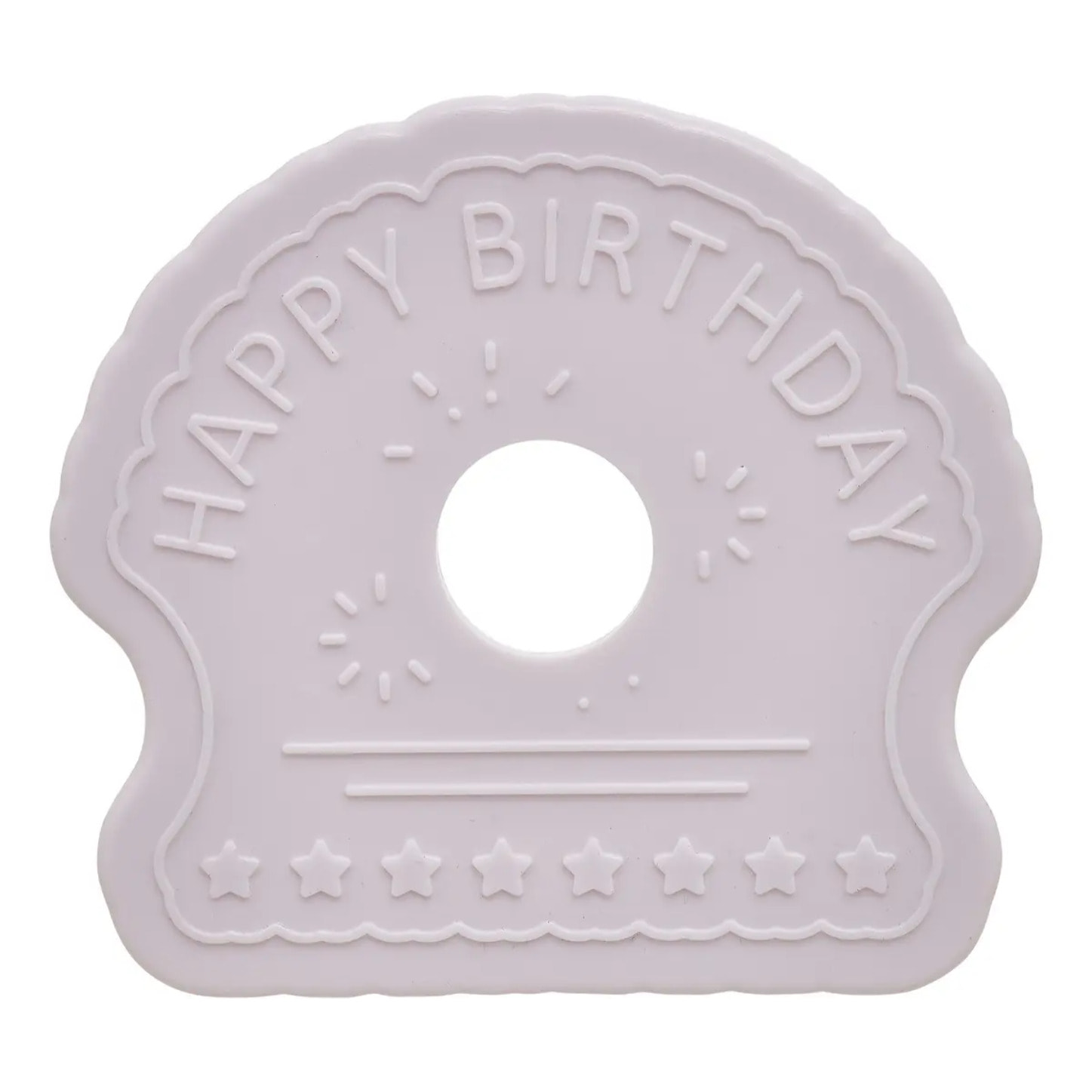 8 tampons à pbiscuits Anniversaire blanc