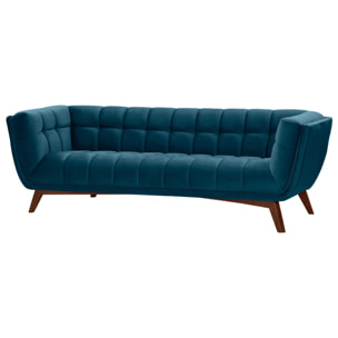 Canapé 3 places en velours bleu foncé - Mona