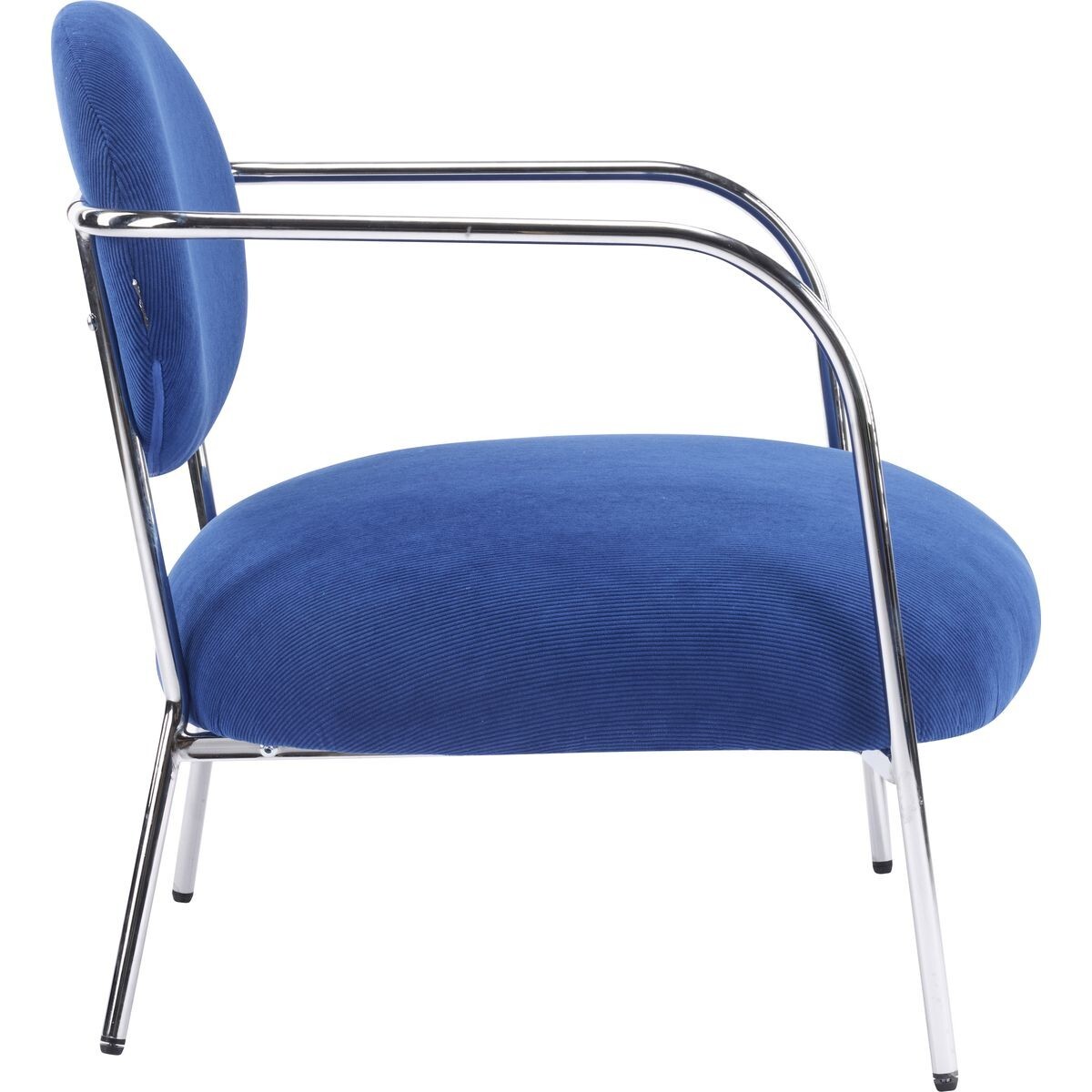 Fauteuil en velours côtelé et piètement chromé - LEON