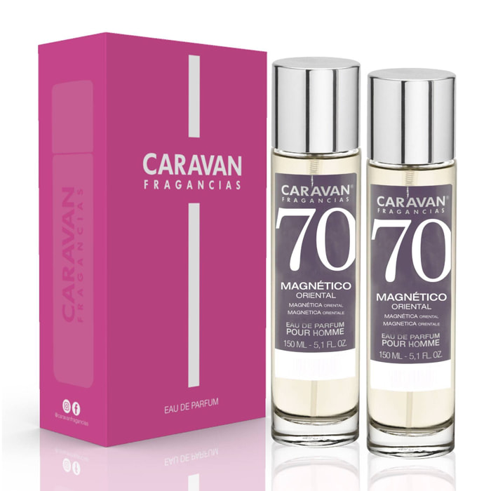 Caravan fragancias - caja de regalo con 2 perfumes nº70 de 150 ml, para hombre