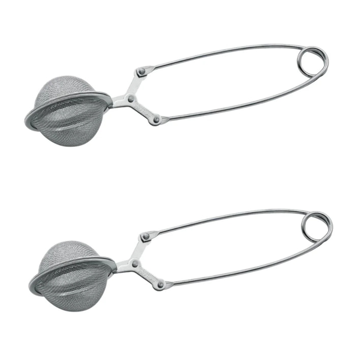 Ensemble de 2 Boules à thé type Pinces à thé en inox 15 cm Fackelmann