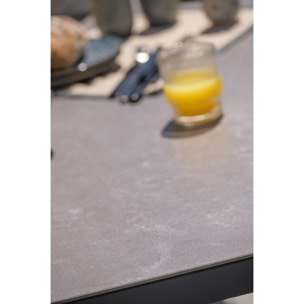 STOCKHOLM - Table de jardin 12 places en aluminium et céramique sur verre