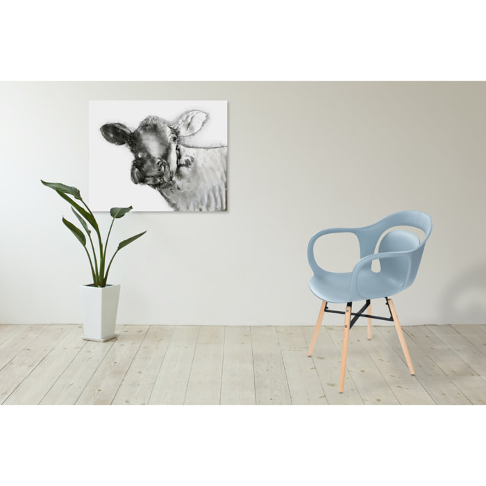 Set 4 sedie Chuck moderne in polipropilene blu grigio