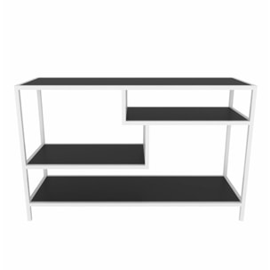 Mobile porta TV Dplizzar, Credenza da soggiorno, Armadio basso per TV, Base parete attrezzata, 120x39h75 cm, Bianco e Antracite