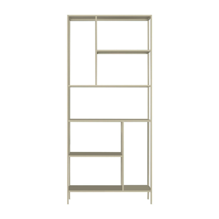 Libreria Cenadi, Scaffale da ufficio, Mobile portalibri, Biblioteca, 80x30 h188 cm, Panna