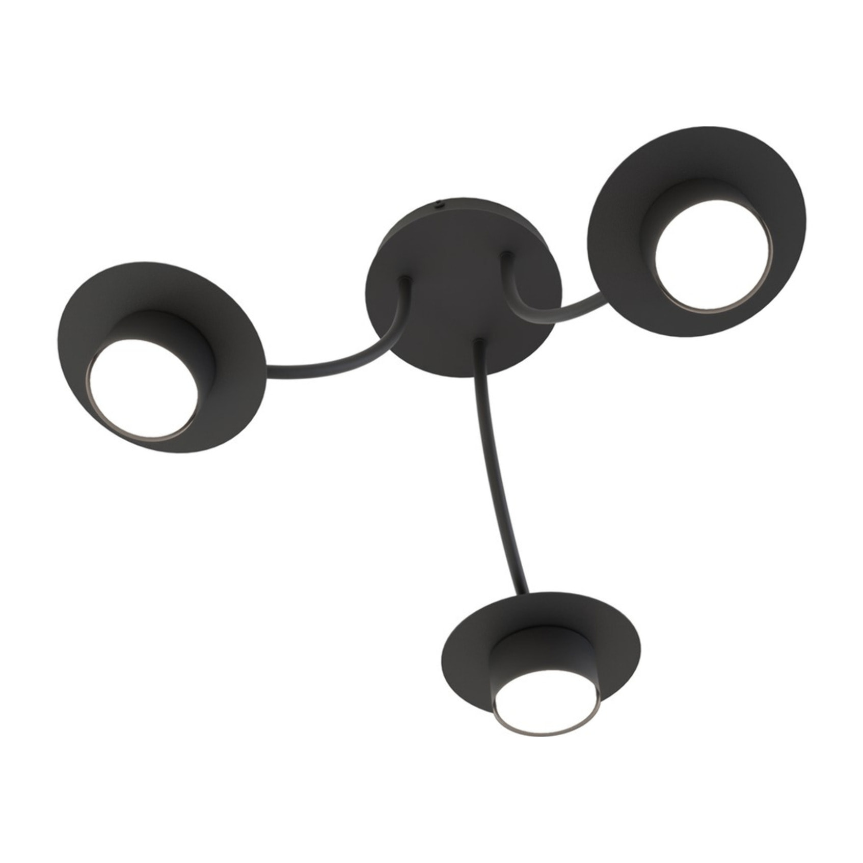 Lampada a sospensione Enso in acciaio nero opaco