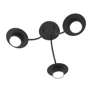 Lampada a sospensione Enso in acciaio nero opaco