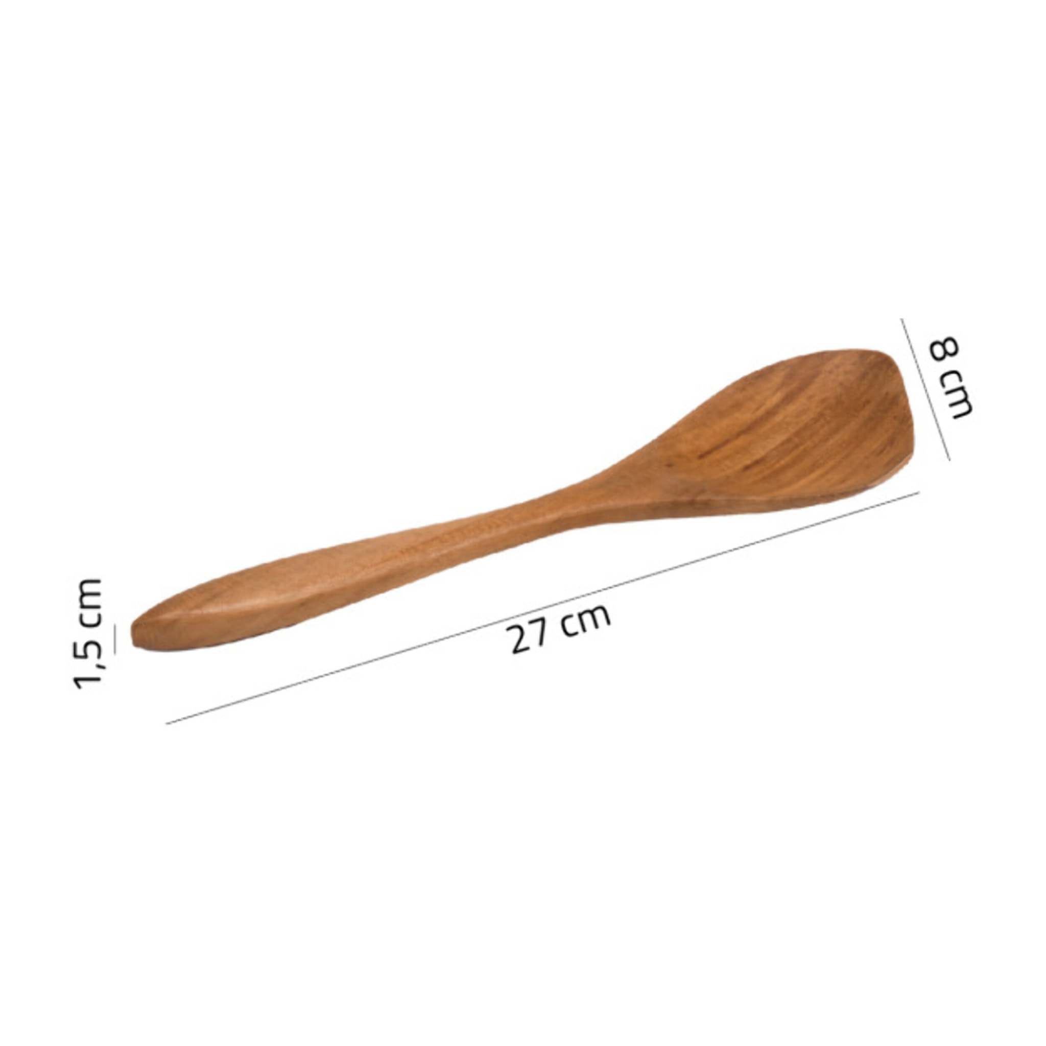 Spatule de cuisine 27 cm en bois de teck artisanal - MAEL