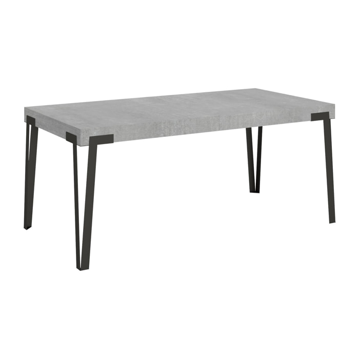 Mesa extensible 90x180/284 cm Rio Cemento estructura Antracita