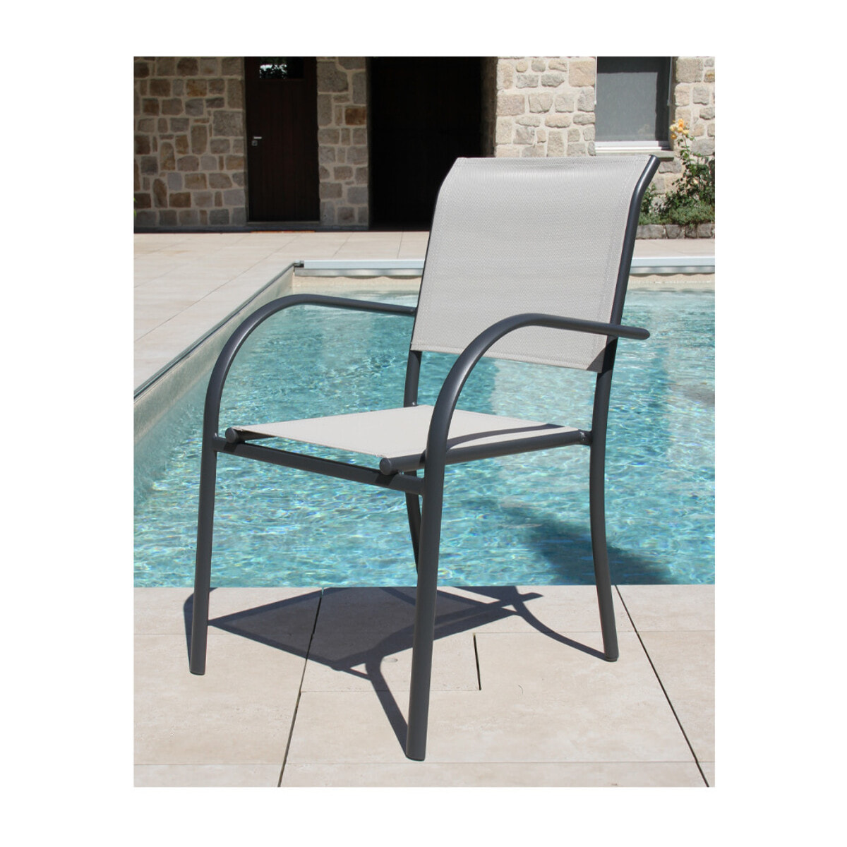HONFLEUR BEZIERS - Ensemble table et chaises de jardin  - Lin