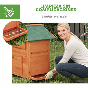 Gallinero para Exterior de Madera, 113,5x67,5x95,5 cm, Gallinero con Nido, Bandeja Extraíble, Techo Impermeable, Ventana Deslizante, Rampa, Perchas, Jaula para 2 Gallinas o Conejos, Naranja
