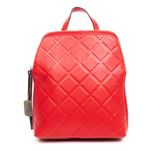 Borsa zaino da donna Arquà. In vera pelle Dollaro con grande incisione geometrica.