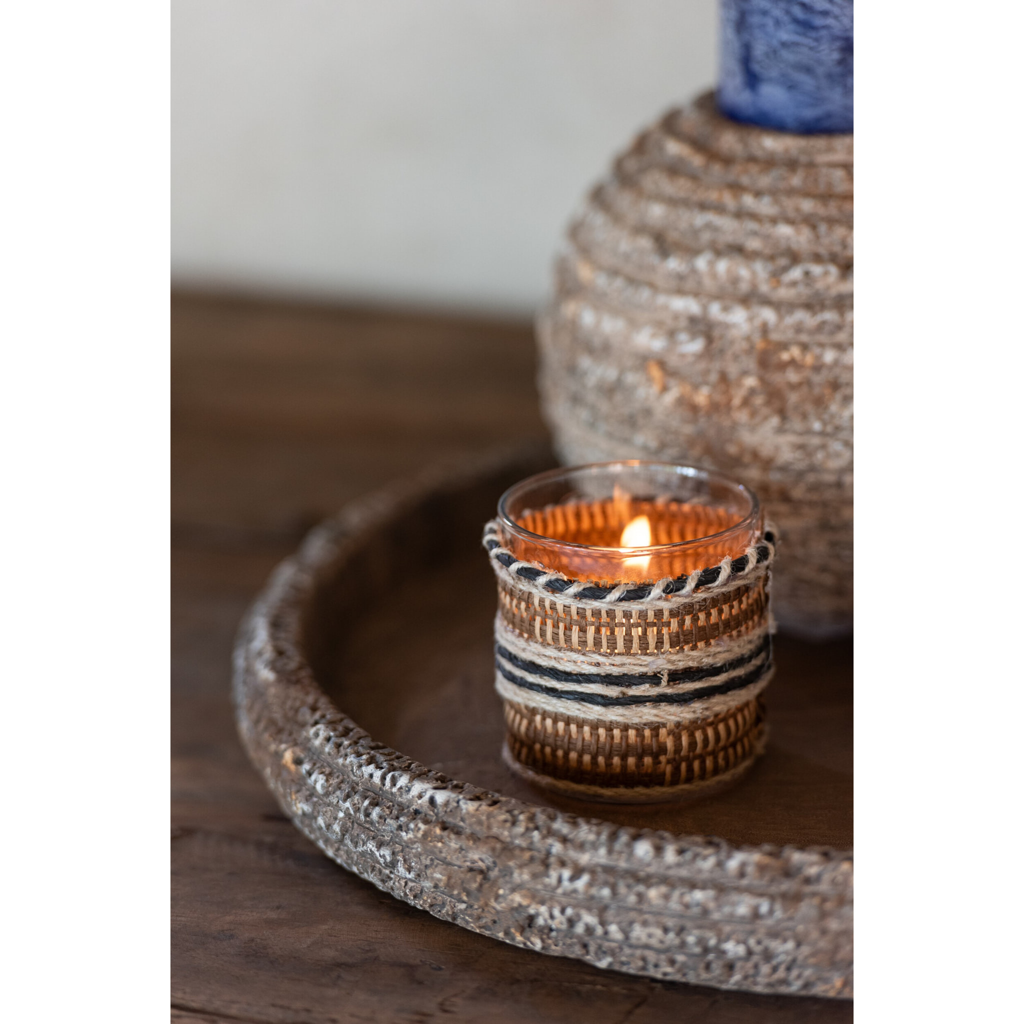 J-Line photophore - verre - marron/beige - 3 pcs