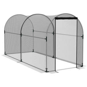 Jaula de Cultivo Jaula de Protección con Soportes Puerta con Cremallera y Anti-UV para Proteger las Plantas en Jardín Terraza Patio 120x300x146 cm Negro