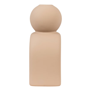 Portacandele in gres marrone con forma antropomorfa 10,5x17 cm