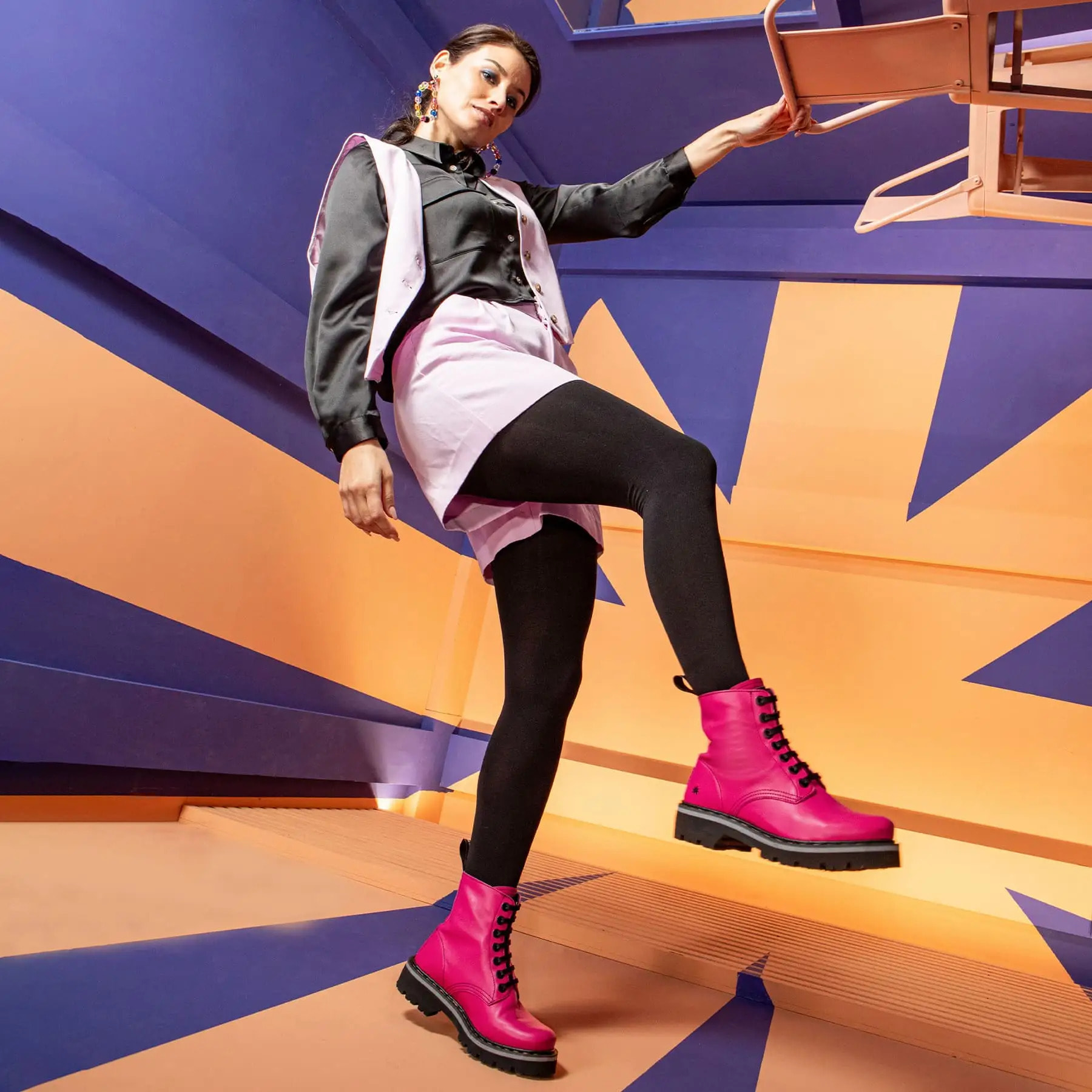 Botines 1166 NAPPA BURDEOS / MARINA color Burdeos