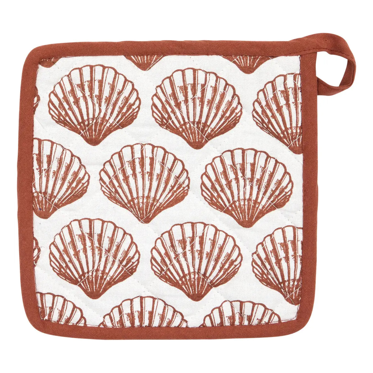 Gant et manique Oceania terracotta imprimé coquillage