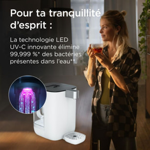 Fontaine à eau BRITA CUBE (4.0 L) technologie UV-C + 1 filtre à eau MAXTRA PRO Expert anti-tartre