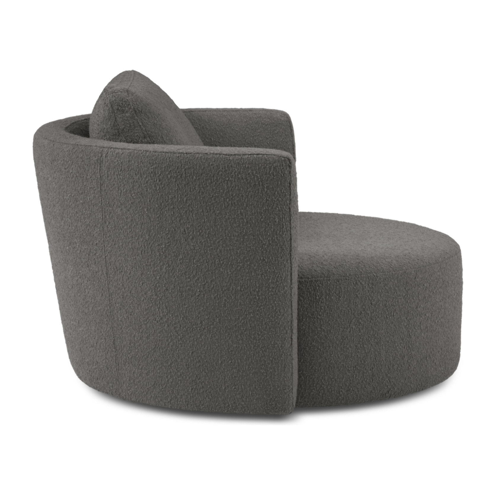 Fauteuil pivotant "Adam" bouclé gris foncé