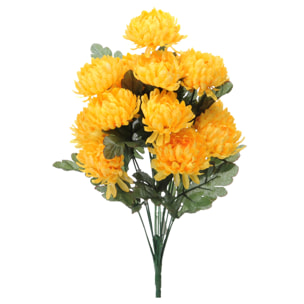 Cespuglio Di Astro Con 14 Fiori. Altezza 46 Cm - Pezzi 4 - 15X46X15cm - Colore: Giallo - Bianchi Dino - Fiori Artificiali