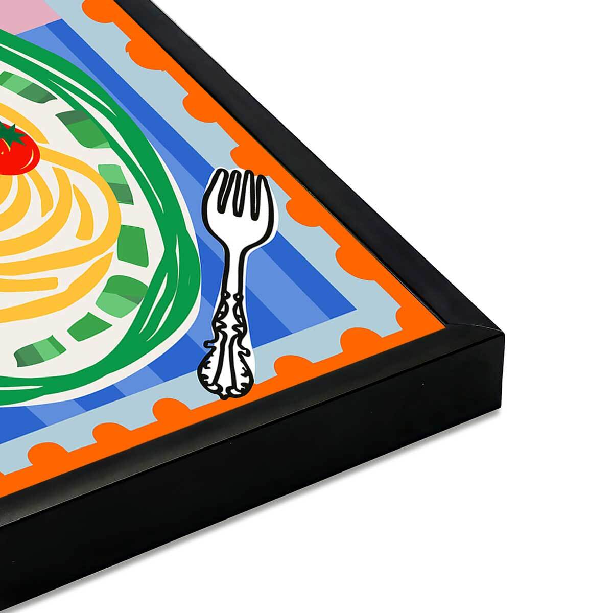 Affiche encadrée more pasta please Affiche + cadre en métal - Noir