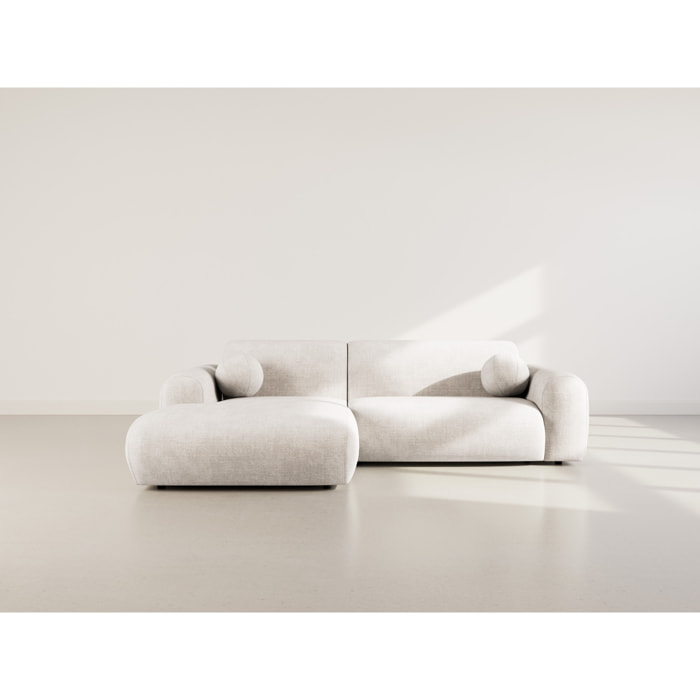 Louise - Canapé d'angle gauche 4 places en velours texturé - Beige