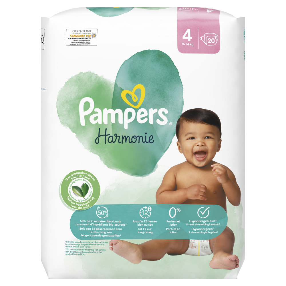 4x20 Couches Harmonie Taille 4, Pampers