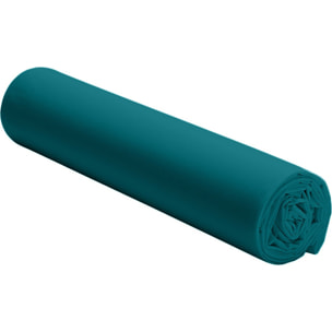 Drap Housse - Bonnet 30cm 100% Percale De Coton Lavé Bleu Canard