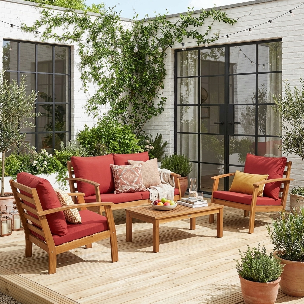 Salon de jardin bois d'acacia 4 places USHUAIA