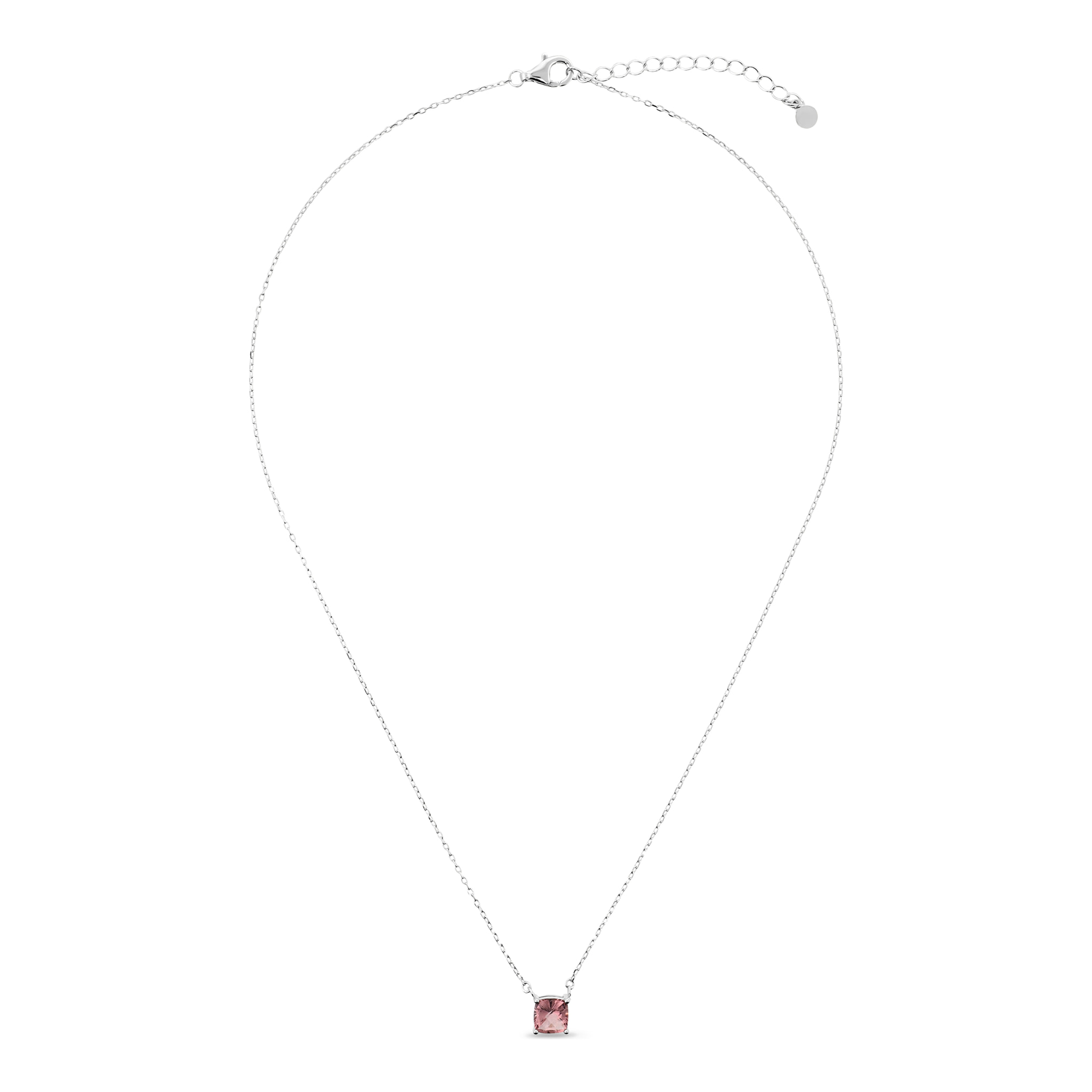 Collana in Argento 925 con Ciondolo in Pietra Prisma Gem Bordeaux