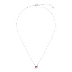 Collana in Argento 925 con Ciondolo in Pietra Prisma Gem Bordeaux