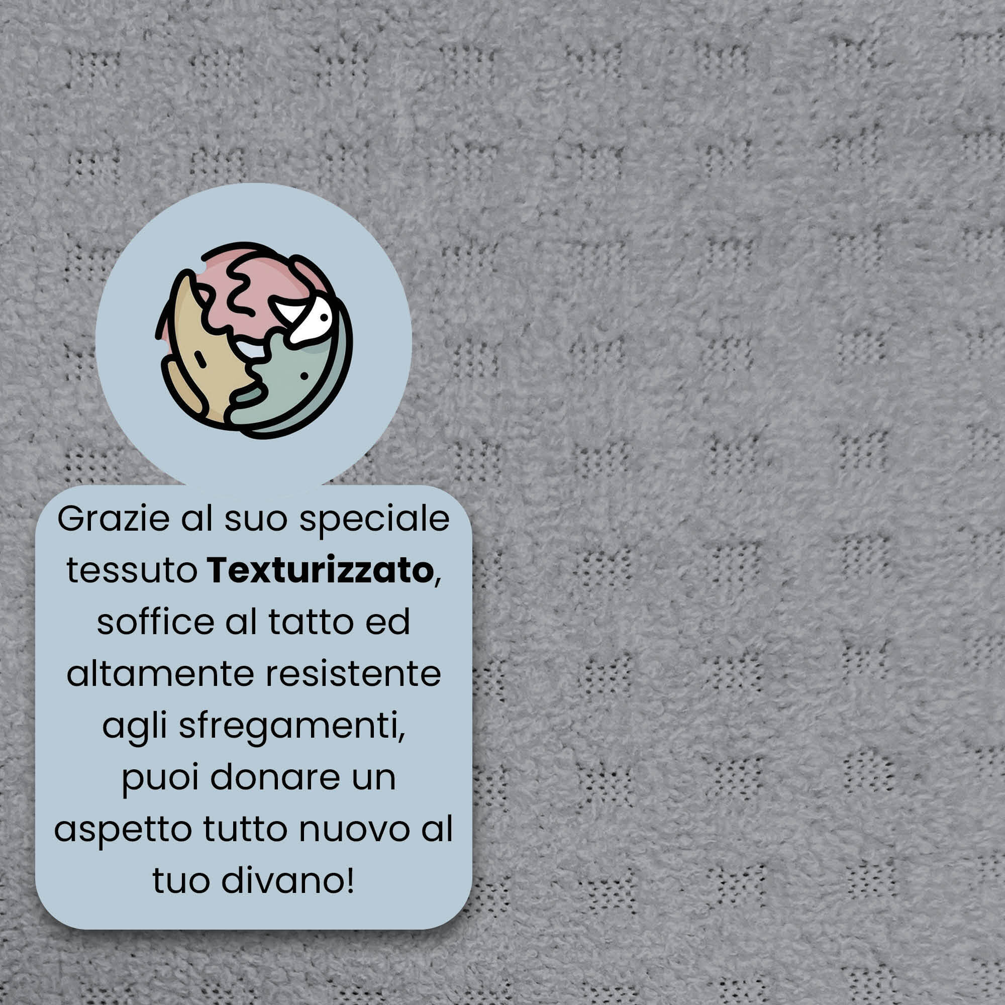 COPRIDIVANO IRIS, Elastico, Estensibile e Sagomato - GRIGIO CHIARO