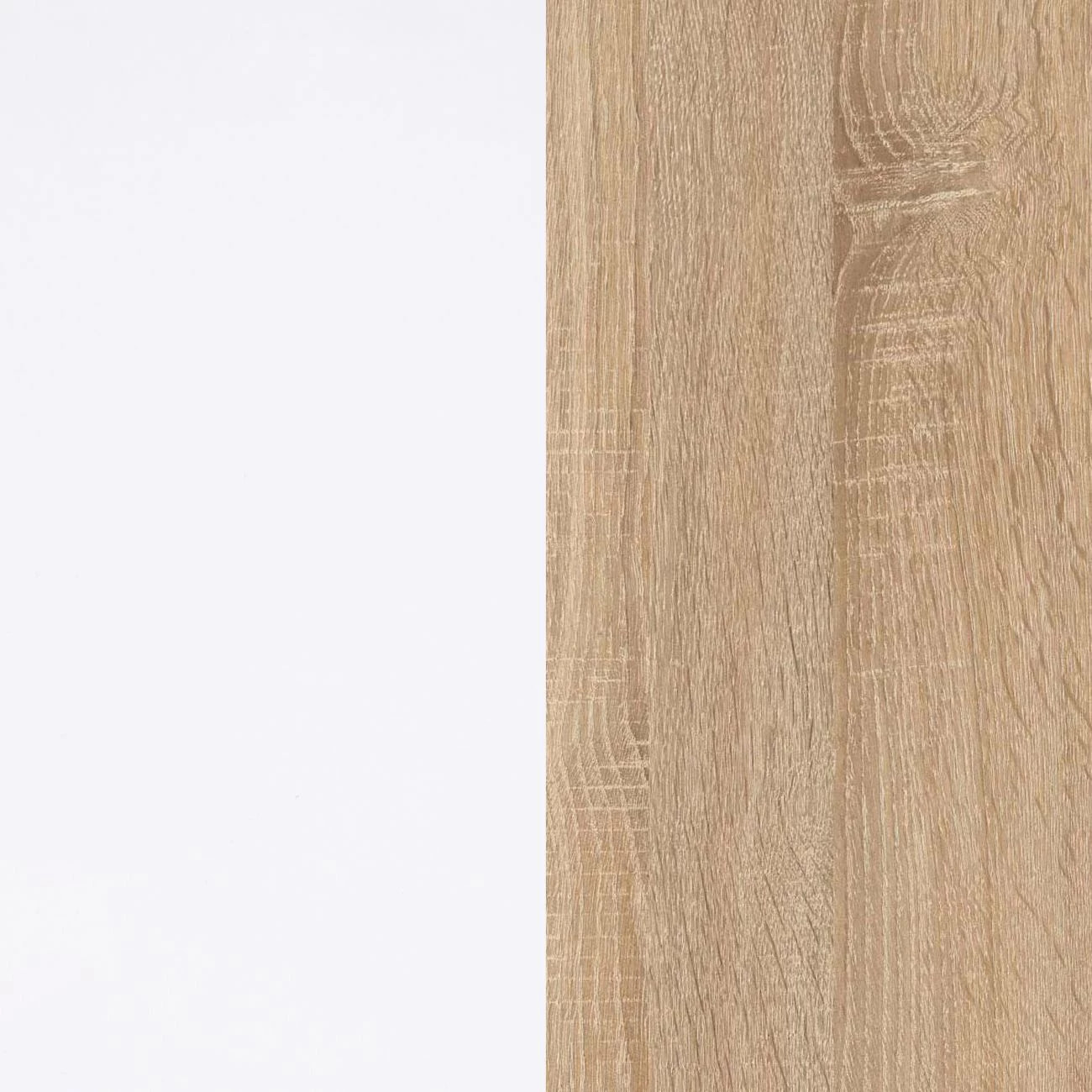 Armario Hexa 3 puertas 3 cajones Blanco Artik (Blanco Mate) - Roble Canadian