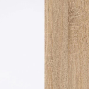 Armario Hexa 3 puertas 3 cajones Blanco Artik (Blanco Mate) - Roble Canadian