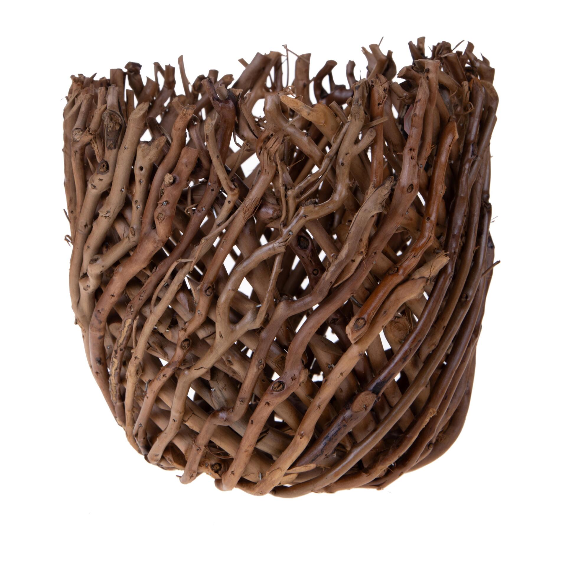 Set di 2 cachepot con stecchi naturali - Pezzi 1 - Marrone - 33XH30X33cm - Bianchi Dino