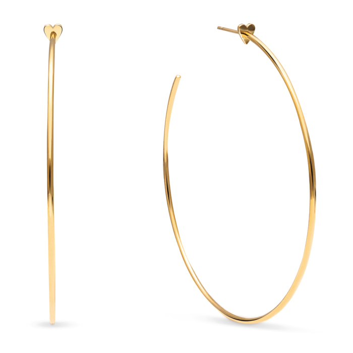 Pendientes Aro Ankara Heart XL Acero Baño Oro