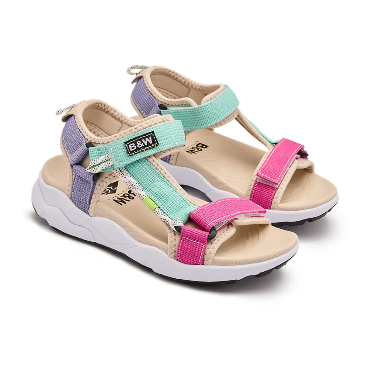 Sandalias Abiertas Deportivas con Cierre Adherente en Multicolor