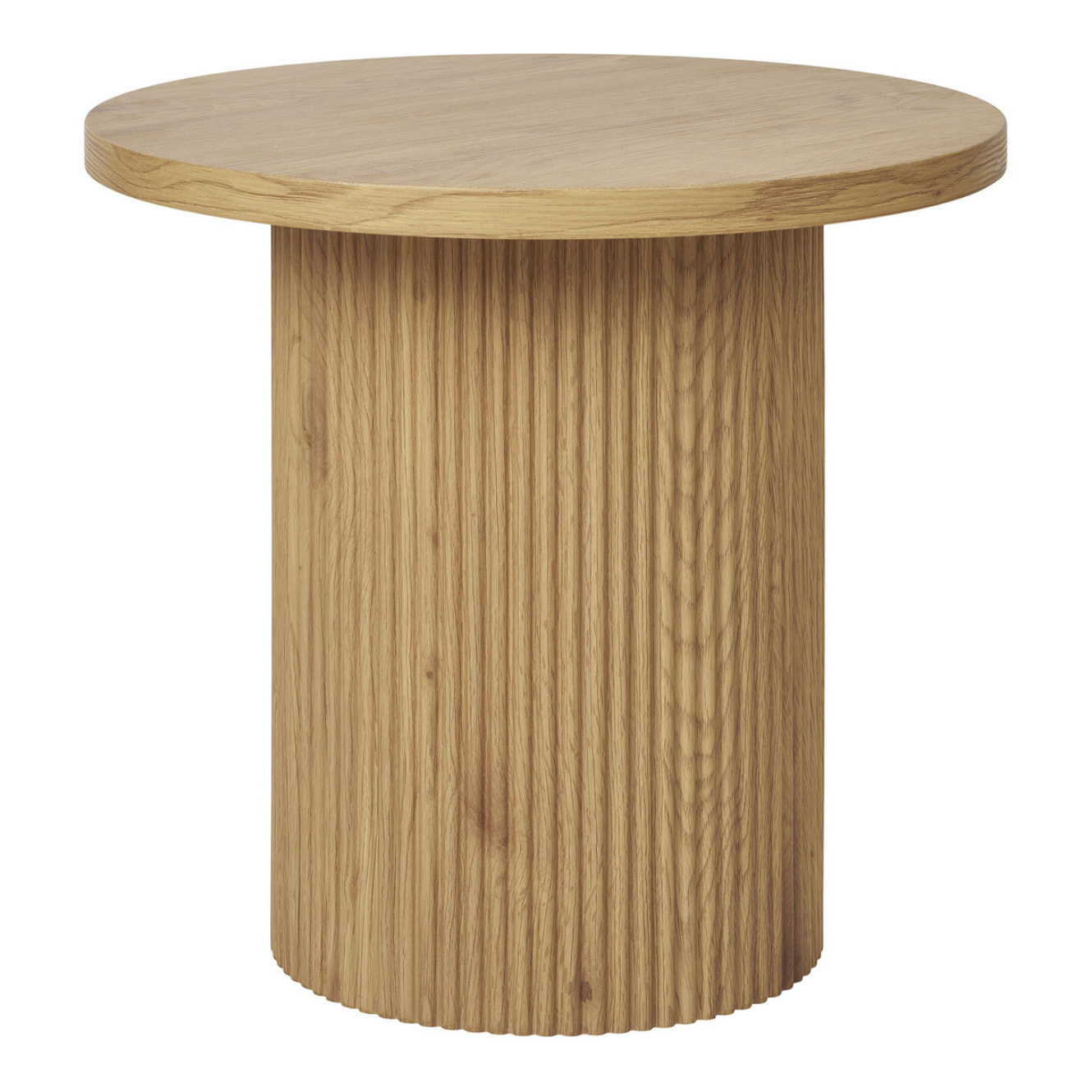 Tavolino d'appoggio Boavista naturale con base a doghe ø48 cm