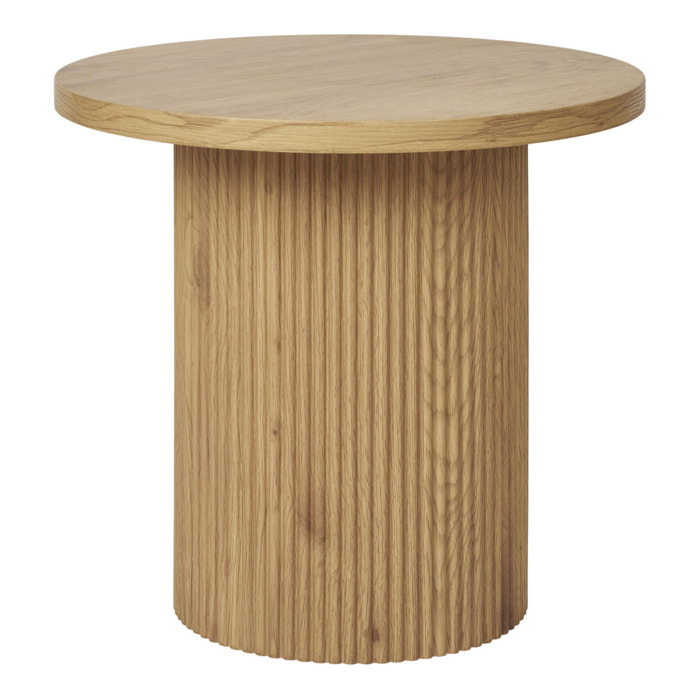 Tavolino d'appoggio Boavista naturale con base a doghe ø48 cm