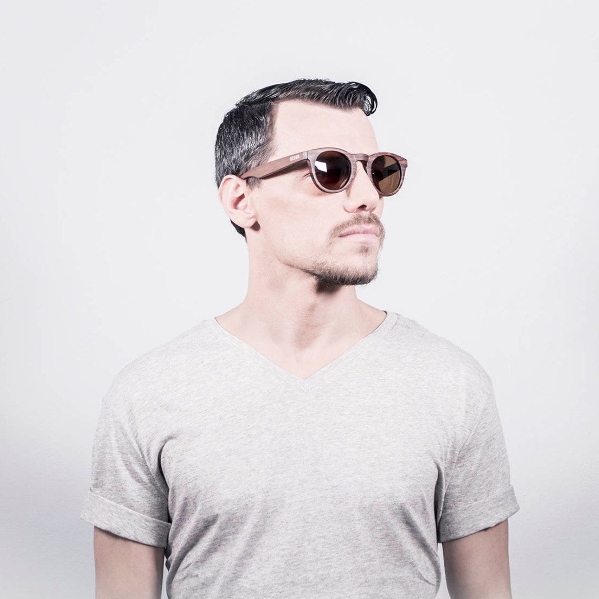 Gafas de sol OCEAN SAN FRANCISCO - De brazo natural de bambú con frente marrón oscuro / Ahumada