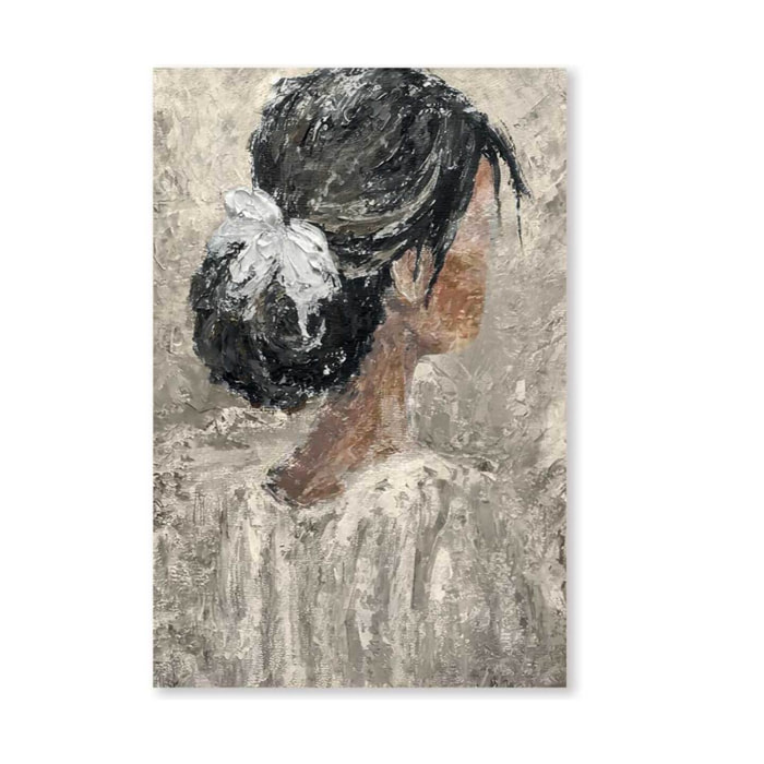 Peinture contemporaine chignon et dentelle  Tableau plexiglas