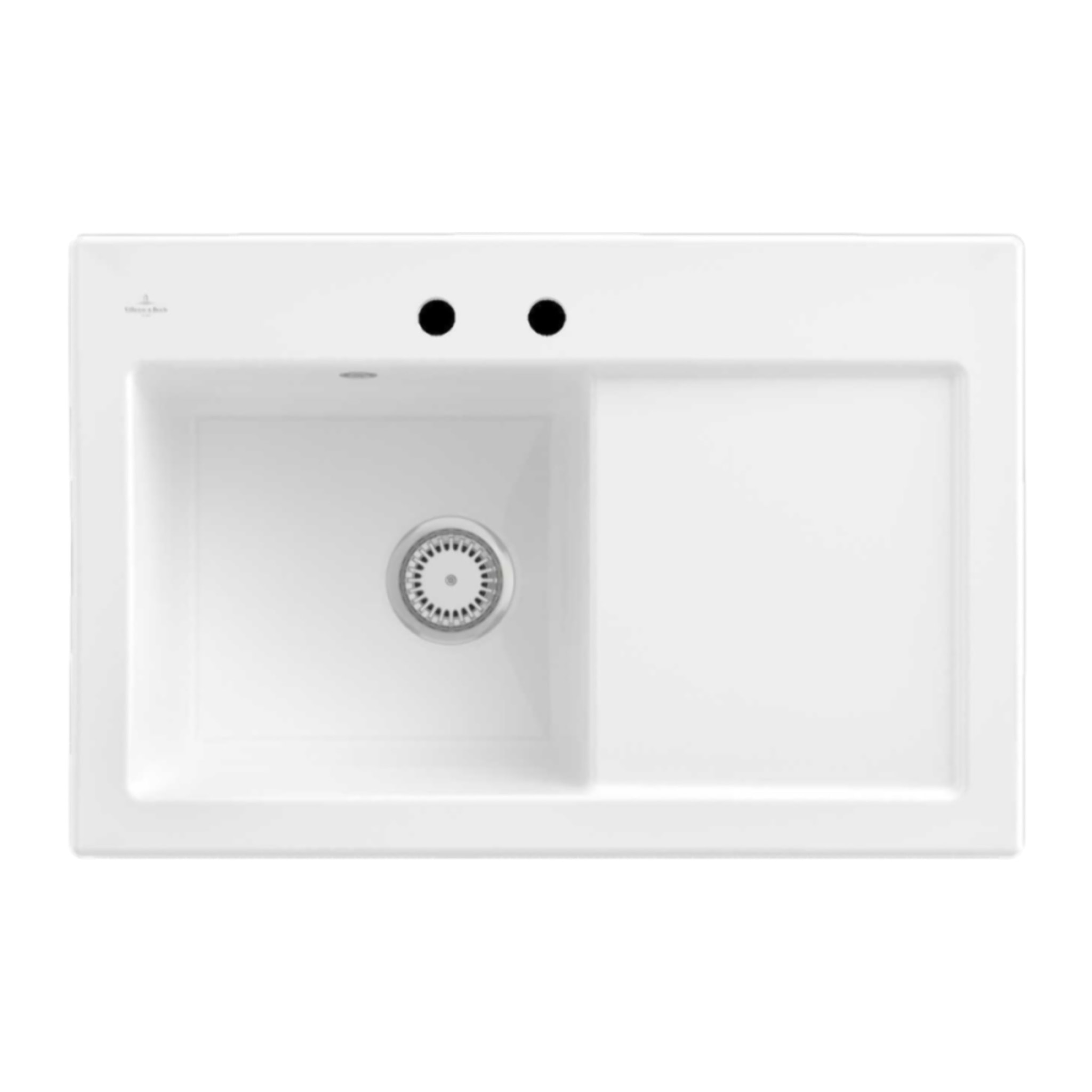 Evier 1 bac avec egouttoir a droite Subway Pure 45 78 x 51 cm Blanc sans vidage