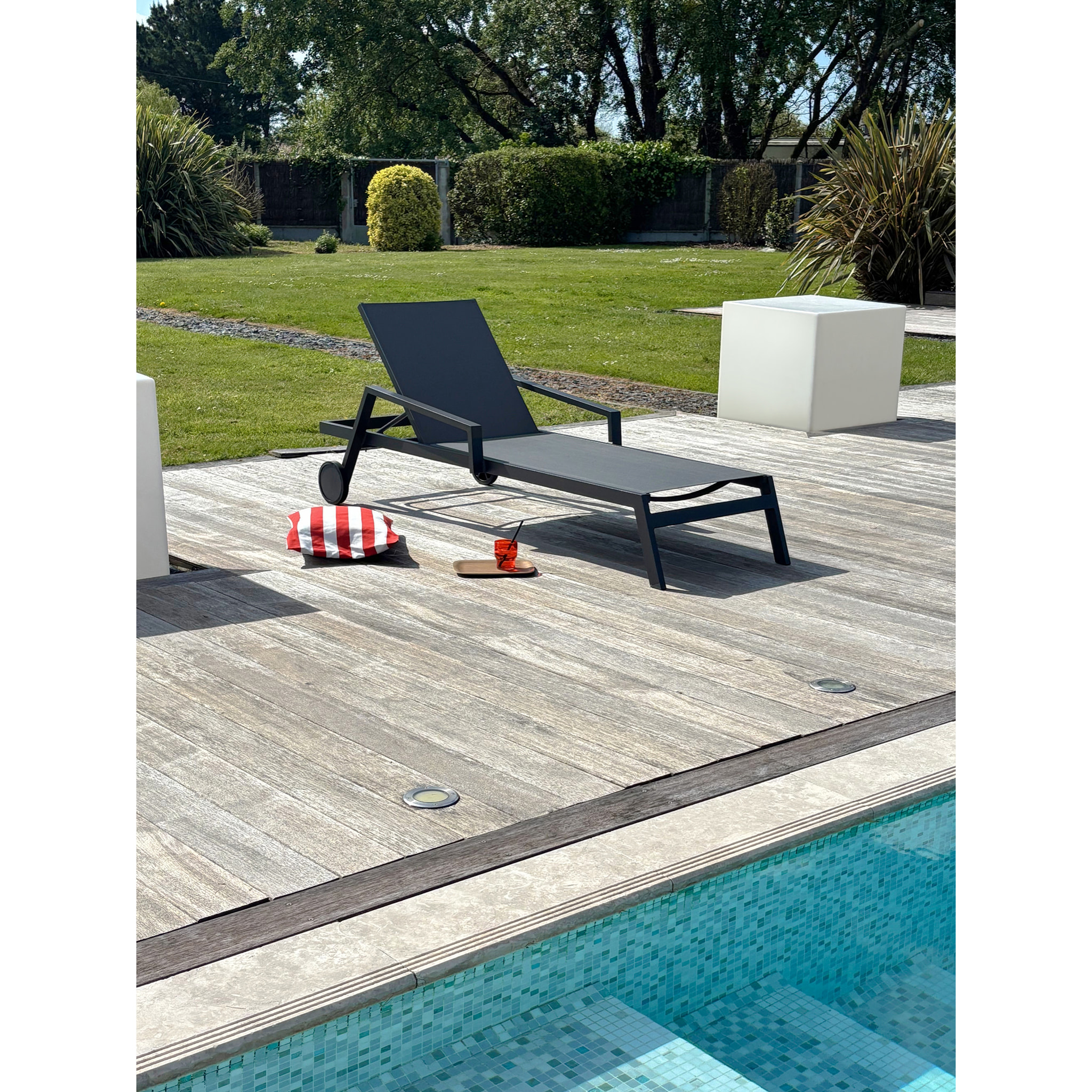 IBIZA - Bain de soleil en aluminium et toile plastifiée