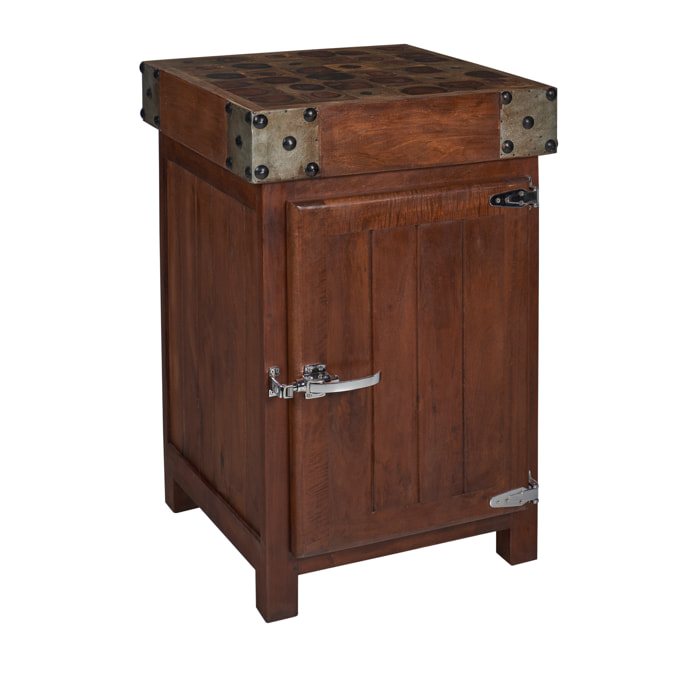 BUTCHER - CREDENZA PICCOLA TAGLIERE CON 1 SPORTELLO IN LEGNO - misura: 60X60X90 cm